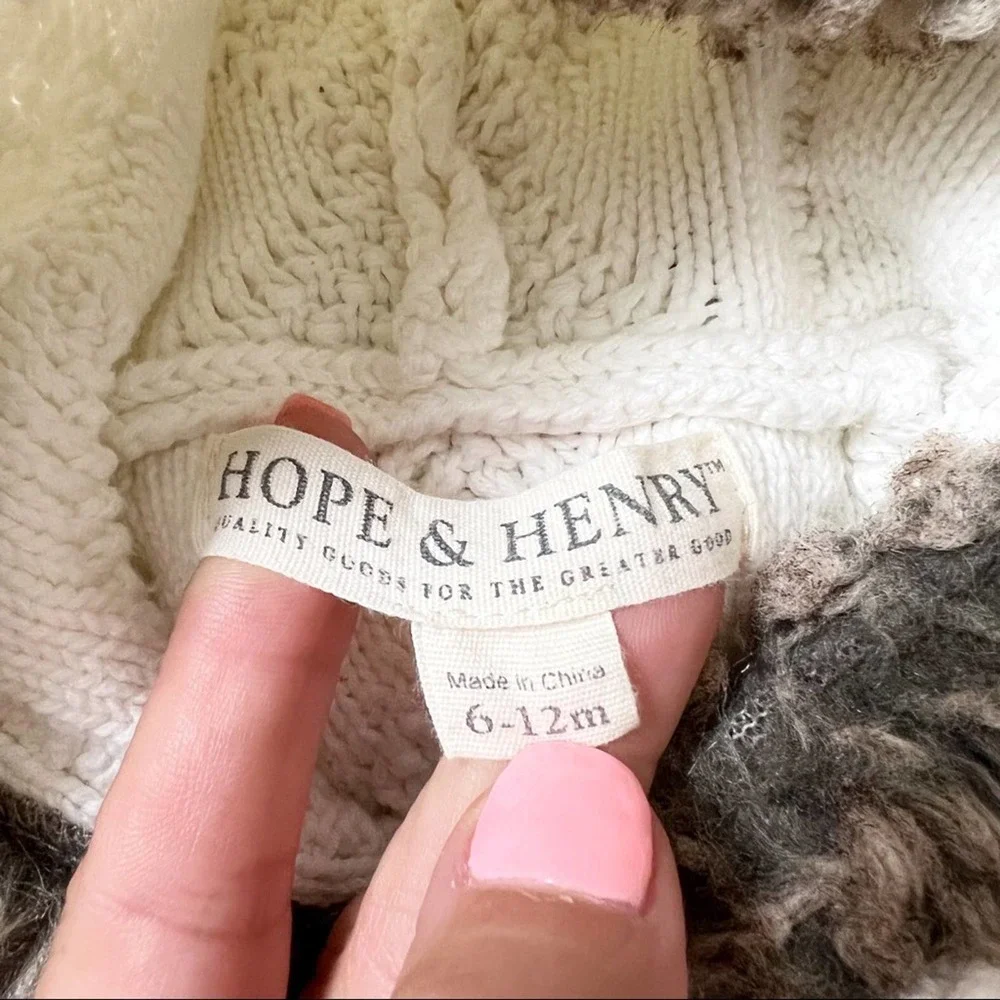 Hope & Henry Organic Cotton Cable Knit One-Piece